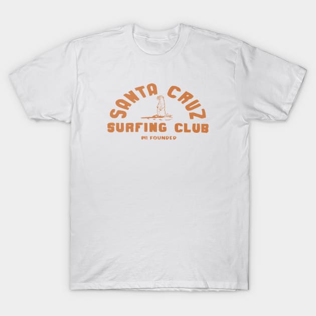 841 Santa Cruz Surfing Club Orange T-Shirt by REDWOOD9